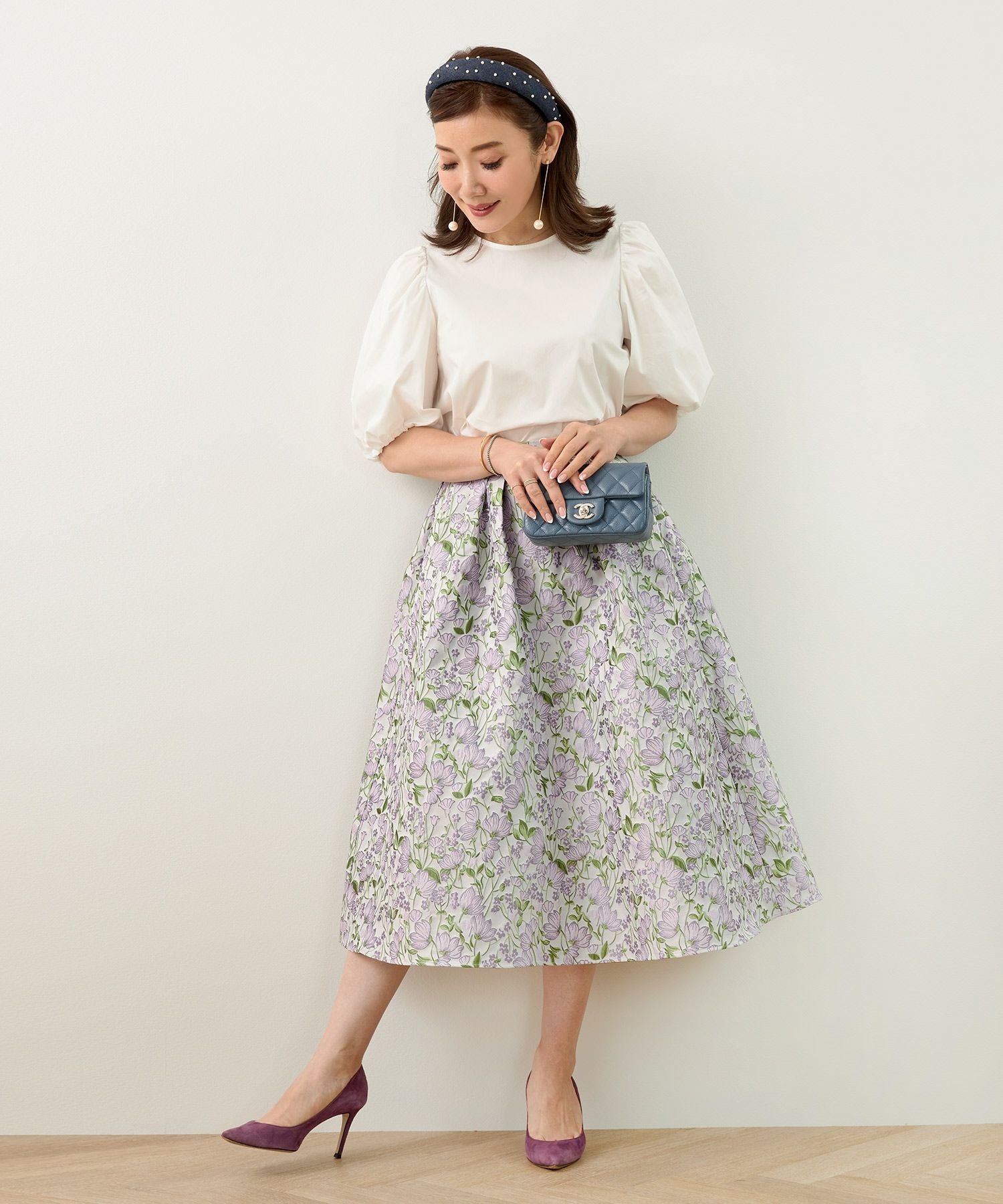 ジャガード ふんわりタック スカート Liala×PG 全6色｜lpg612-1206【14