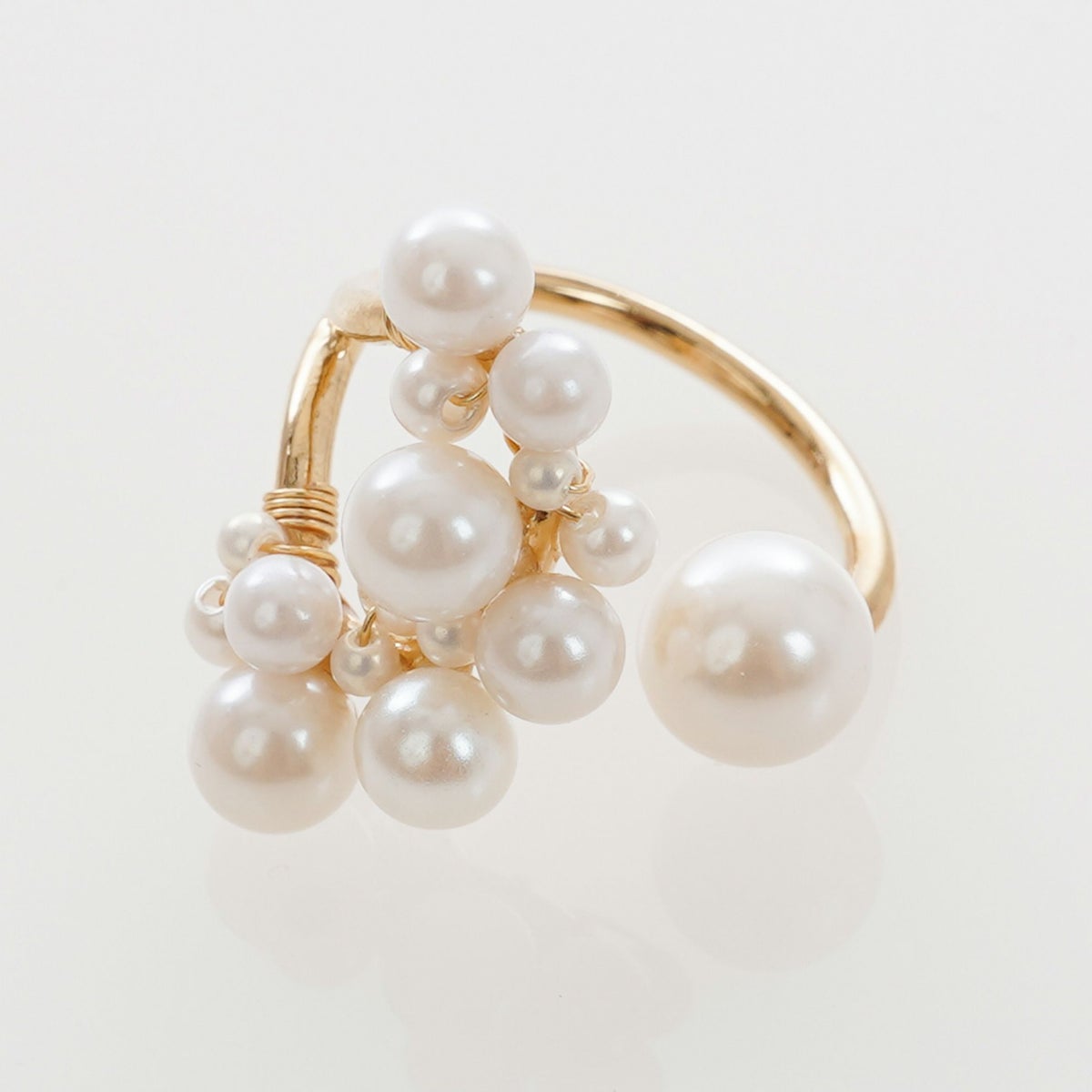 バブル パール リング Bubble Pearl Ring デコラティブ 華やか プラパール 真鍮 バブル パール リング Bubble Pearl Ring （Liala）