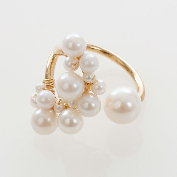 バブル パール リング Bubble Pearl Ring デコラティブ 華やか プラパール 真鍮 バブル パール リング Bubble Pearl Ring （Liala）