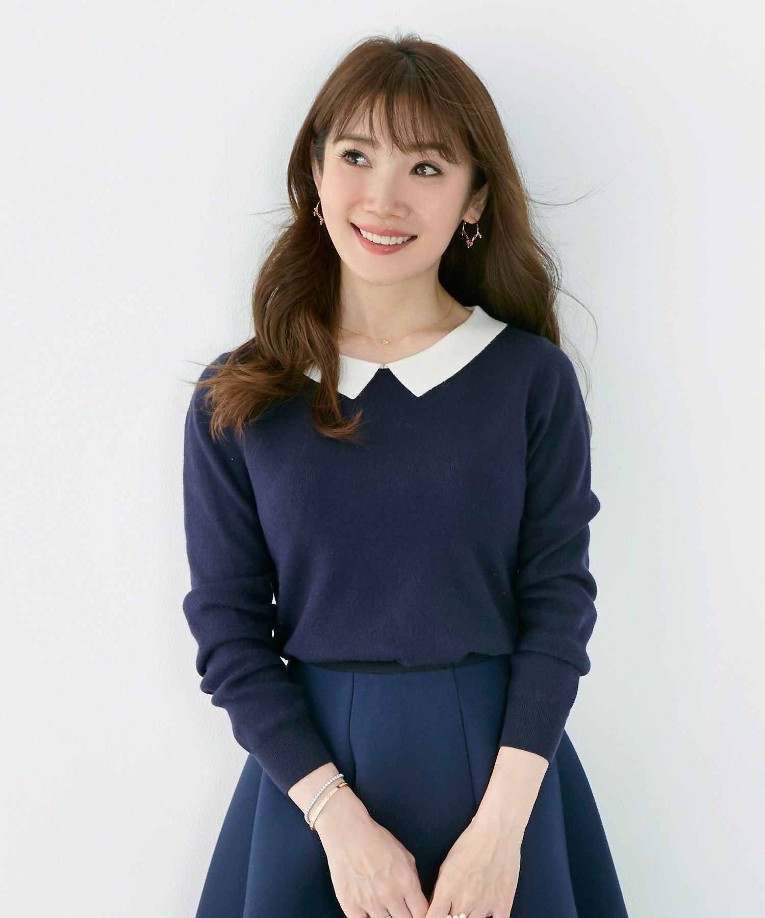yori ヨリ　マリンカラー　ニット　襟 yori ヨリ マリンカラー ニット 襟 の通販 by mai's shop｜ラクマ