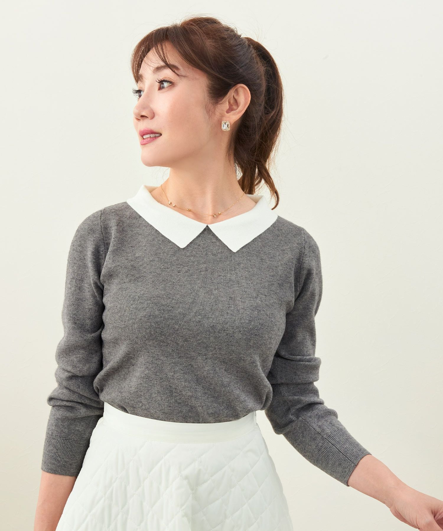 バイカラー 襟付き ニット