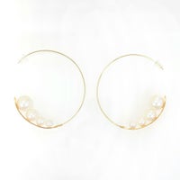 フルムーン パール ピアス Fullmoon Pearl Pierce 月 フープピアス 真鍮 フルムーン パール ピアス Full Moon Pearl Pierce （Liala）