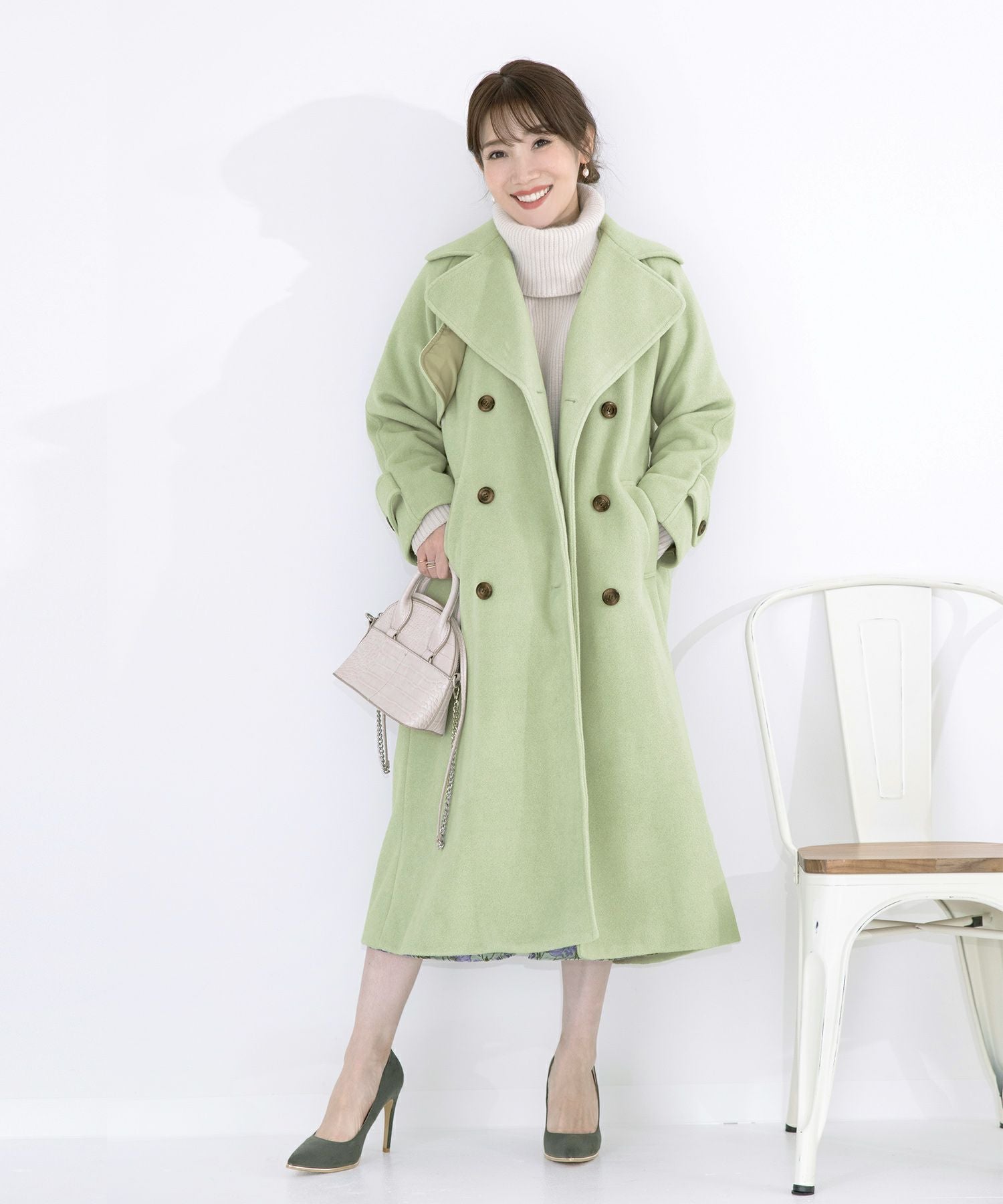 OUTLET-SALE コート カラー トレンチ型 ロング Liala×PG 全4色｜lpg112