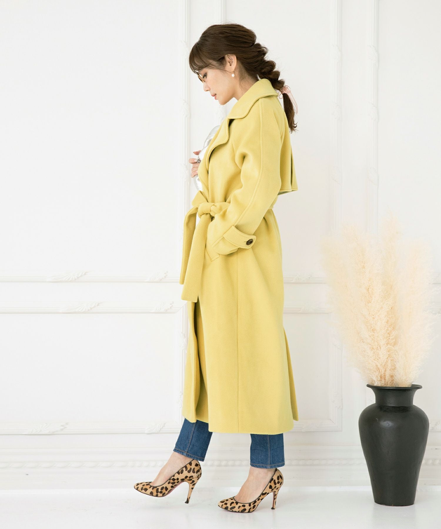 OUTLET-SALE コート カラー トレンチ型 ロング Liala×PG 全4色｜lpg112