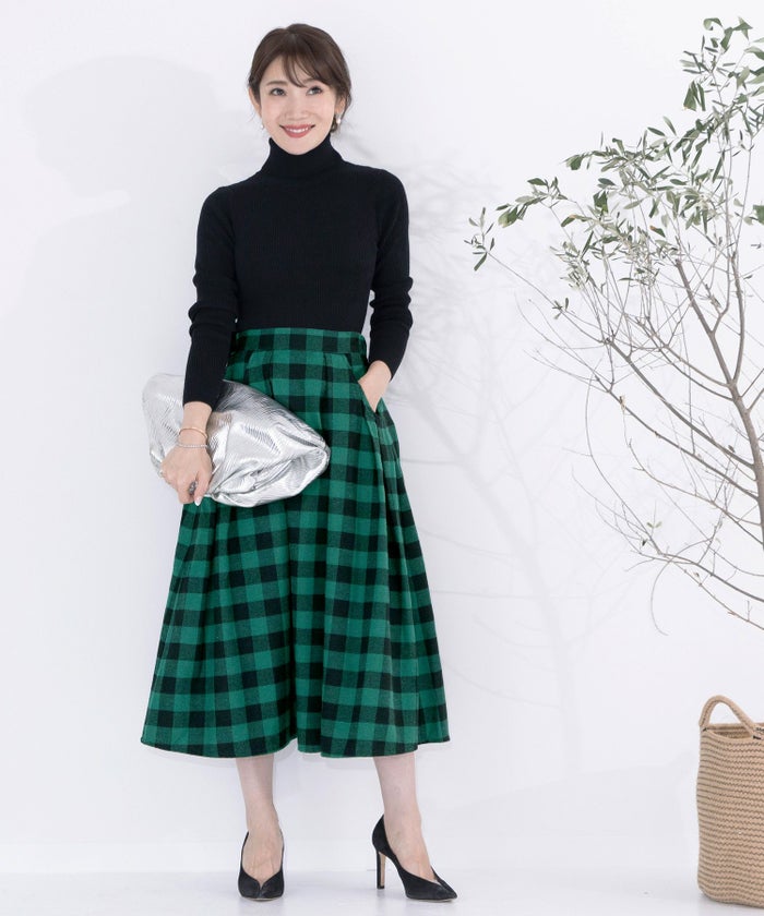 手洗い可/ミモレ丈/フレア/ネル/ギンガムチェック/カラフル