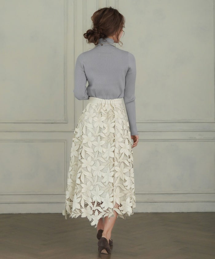 手洗い可/レディース/トップス/ニット/プルオーバー/リブ/タートルネック/スリット/パール/秋/冬/長袖/アイボリー/ブルーグレー/ブラウン/ブラック/