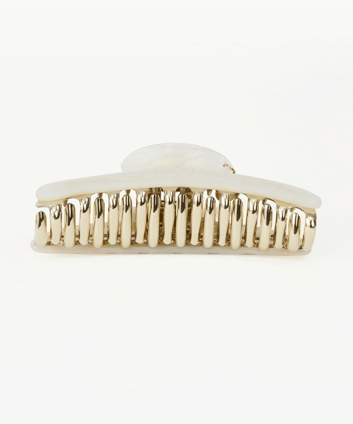 レディース/アクセサリー/ヘアアクセサリー/バンス/ヘアクリップ/マーブル/シェル/ラメ/チャーム付き/アイボリー/クリーム/シルバー/フェミニン/大人かわいい/ヘアアレンジ/まとめ髪