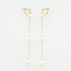 ボタン パール ロング ピアス イヤリング Button Pearl Long Pierce Earring