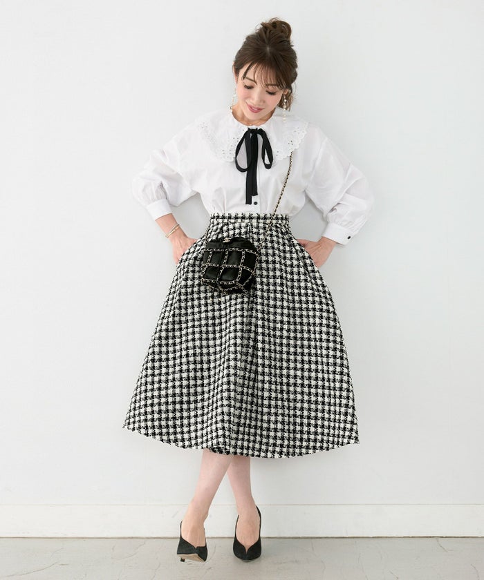 タック入り/フレア/ミモレ丈/ポケット付き/秋/冬/春