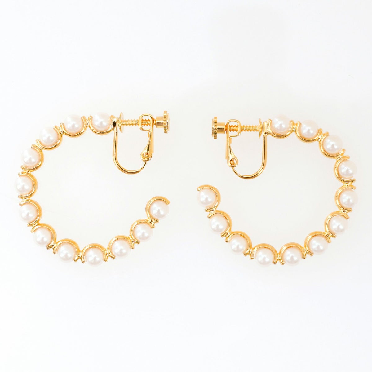 トゥエルブ パール フープ ピアス イヤリング