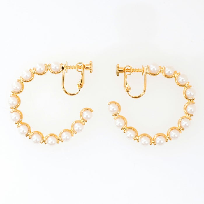 トゥエルブ パール フープ ピアス イヤリング