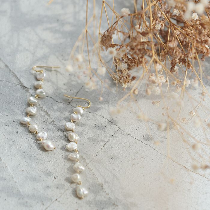 バロック パール ロング ピアス イヤリング Baroque Pearl Long Pierce