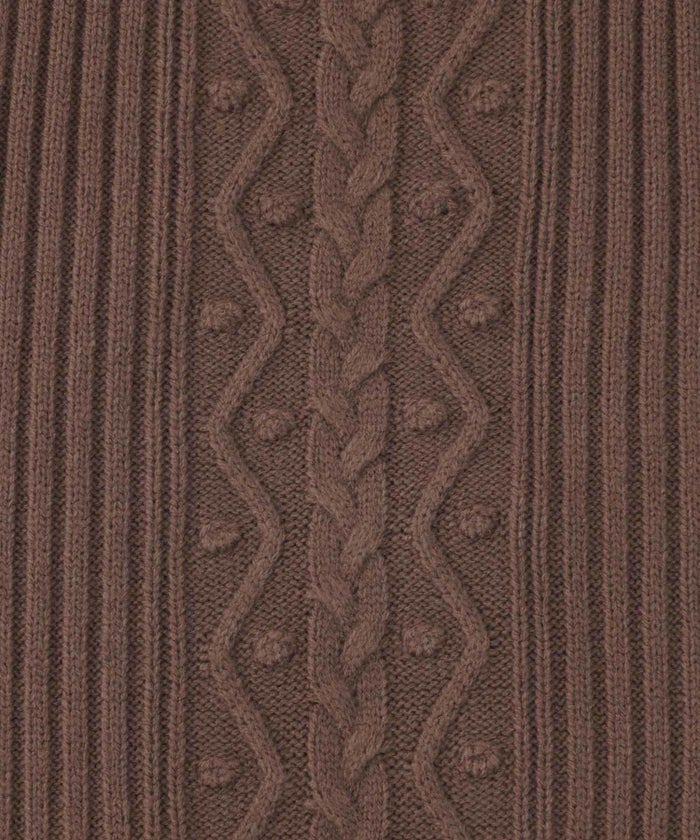 手洗い可/レディース/ワンピース/ニット/ニットワンピ/秋/冬/ケーブル/リブ編み/レイヤード/重ね着風/フリル/長袖/アイボリー/グレー/ブラウン/チャコール/ブラック/フェミニン/大人可愛い