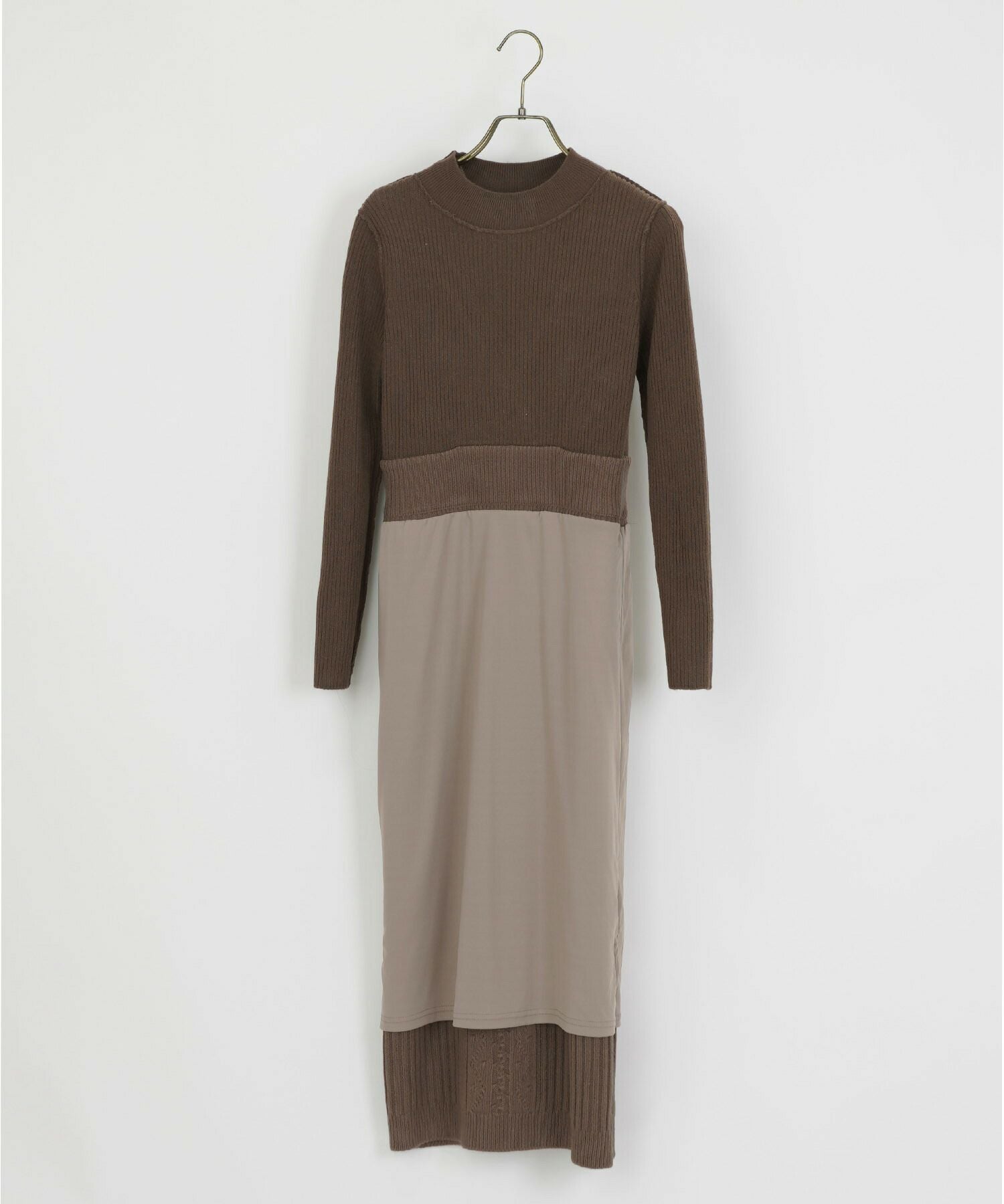 ニットワンピース クロスレイヤード ケーブル編み le reve vaniller 全