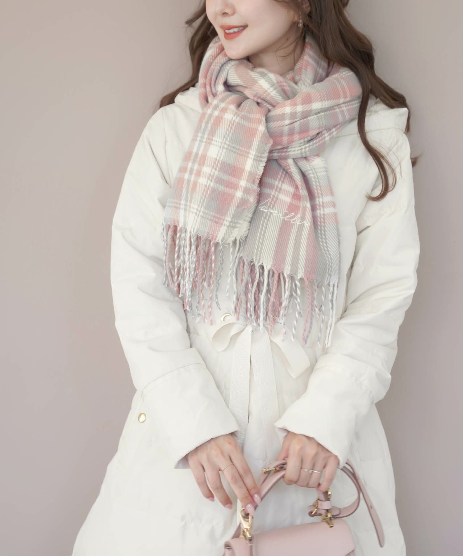 OUTLET-SALE ストールマフラー タータンチェック vanillerロゴ le reve