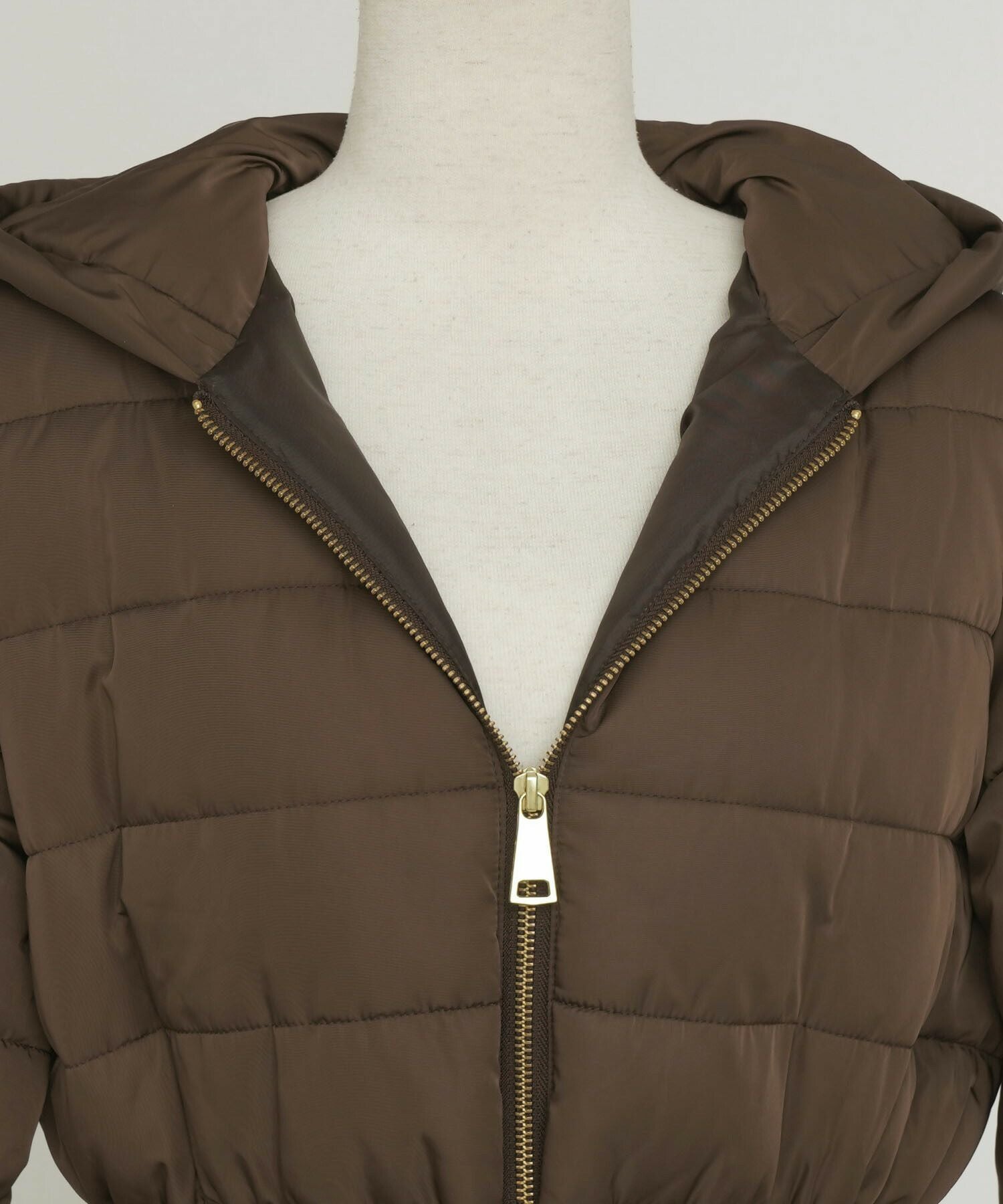 フェイクダウン ロングコート ウエストリボン ＆ ロゴチャーム le reve