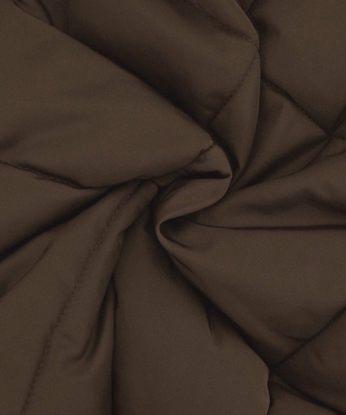 レディース/フェイクダウン/コート/ロングコート/アウター/冬/リボン/フード/フ―ディー/キルティング/長袖/ブラウン/ブラック/ベージュ/ネイビー/防寒/中綿/クラシカル/フェミニン/大人可愛い