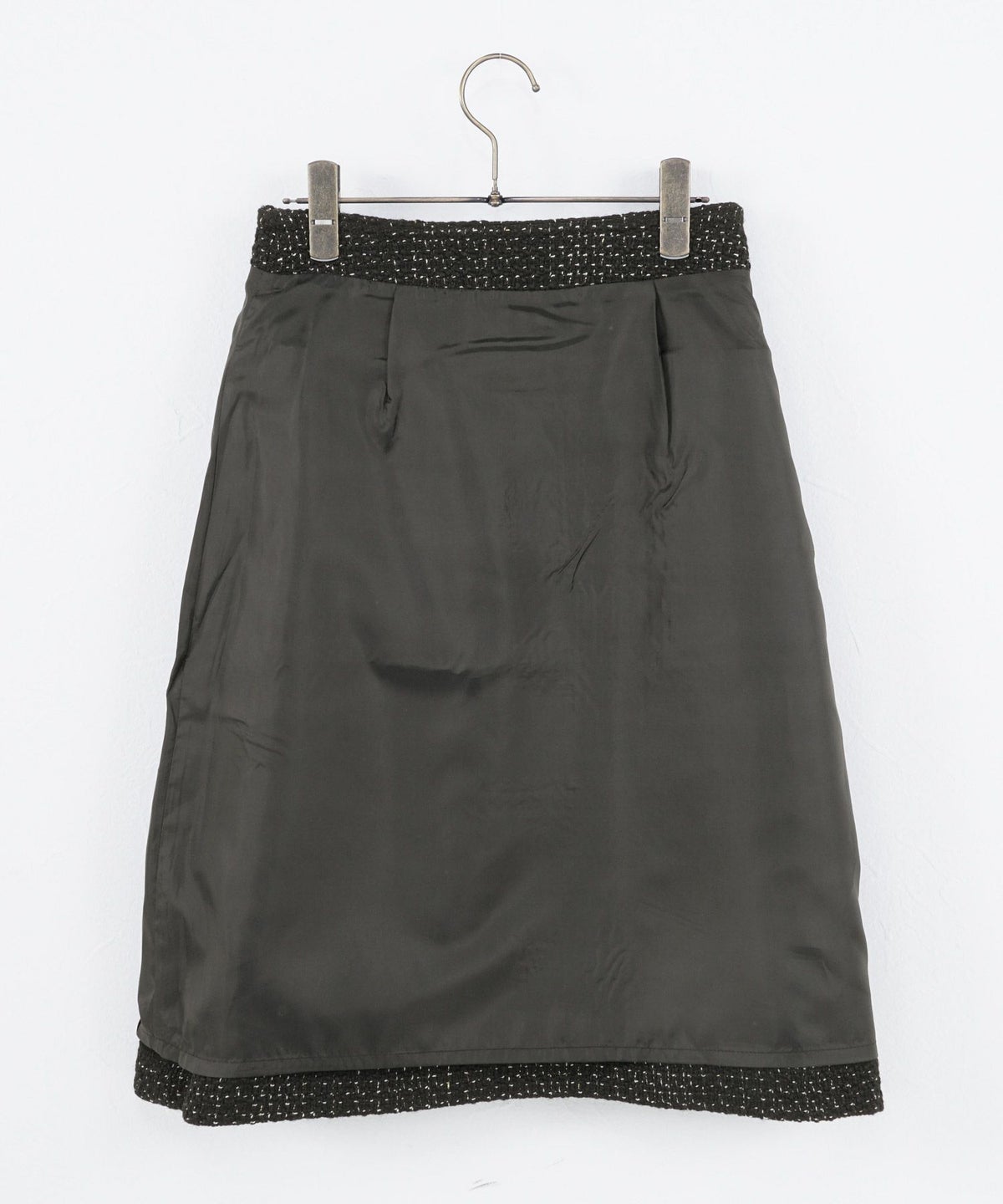 プリマシェレル/PrimaScherrer/ゴールド/ボタン/ライン/エレガント/上品/S/M/秋/冬/ホワイト/ミックス/ブラック/台形スカート