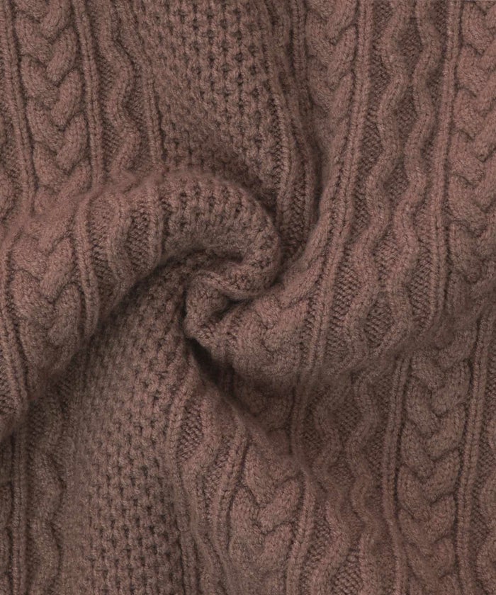 レディース/ワンピース/ニット/ニットワンピ/ケーブル編み/アラン柄/クルーネック/マーメイドライン/長袖/ホワイト/モカ/ブラウン/ネイビー