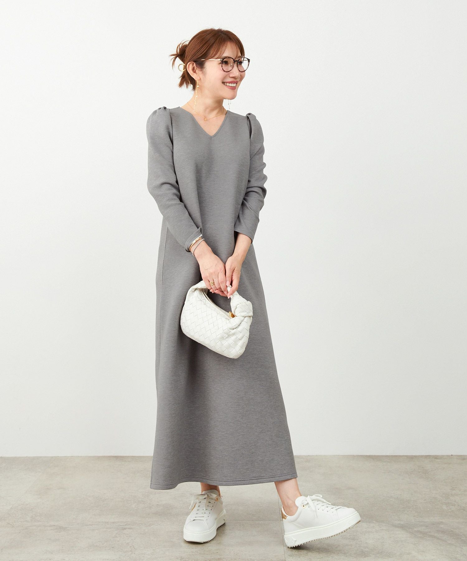 ダンボールニット 袖タック ワンピース Liala×PG 全5色｜lpg311-1319