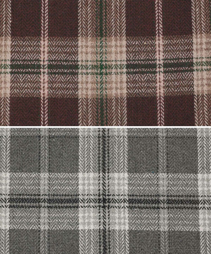 レディース/スカート/フレアスカート/チェック/タータンチェック/フリンジ/ラップ風スカート/ボタン/秋/冬/膝下丈/ボルドー/チャコール