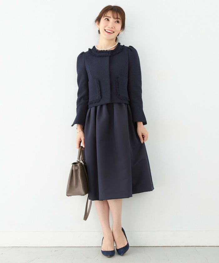 ノーカラー/ショート丈/セレモニー/卒入園/九分袖/袖口スリット