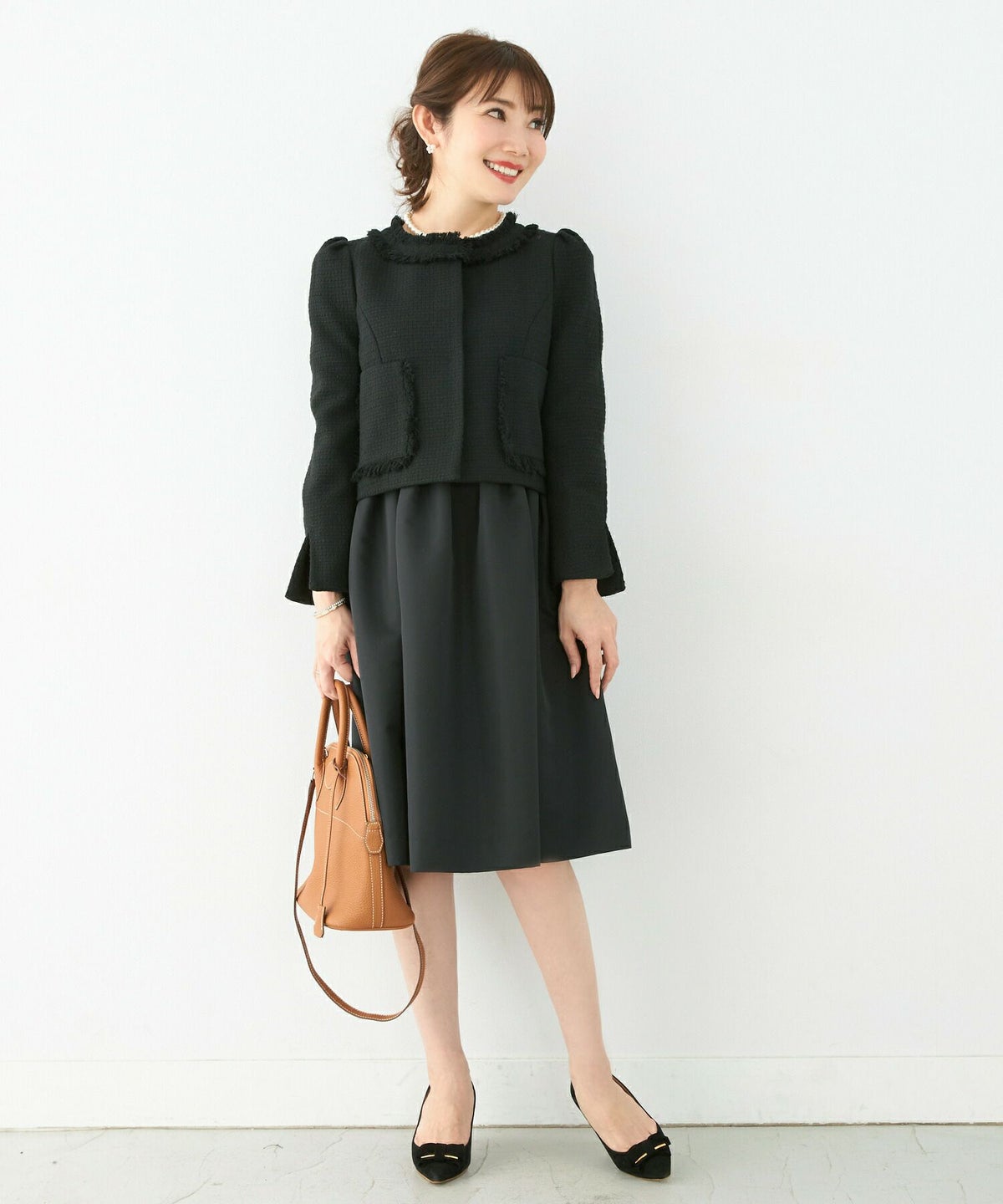 ノーカラー/ショート丈/セレモニー/卒入園/九分袖/袖口スリット