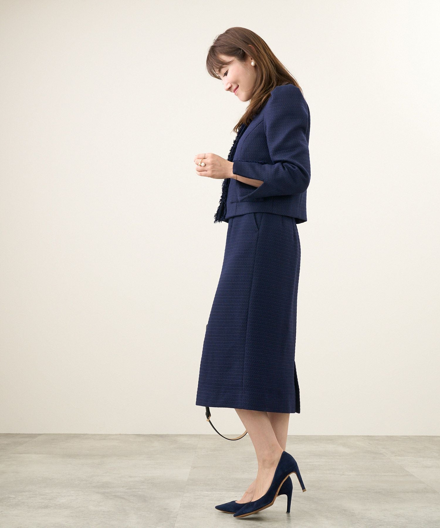 Occasion-SALE 無地ツイード タイトスカート オケージョン Liala×PG 全