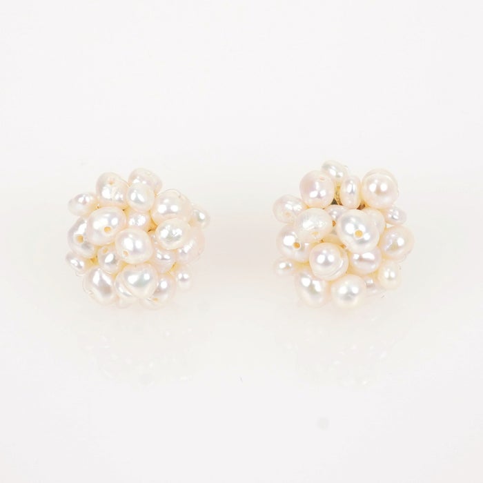 淡水 パール ポンポン ピアス イヤリング Freshwater Pearl PON PON Pierce Earring
