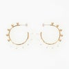 ハーフ パール フープ ピアス イヤリング Half Pearl Hoop Pierce Earring