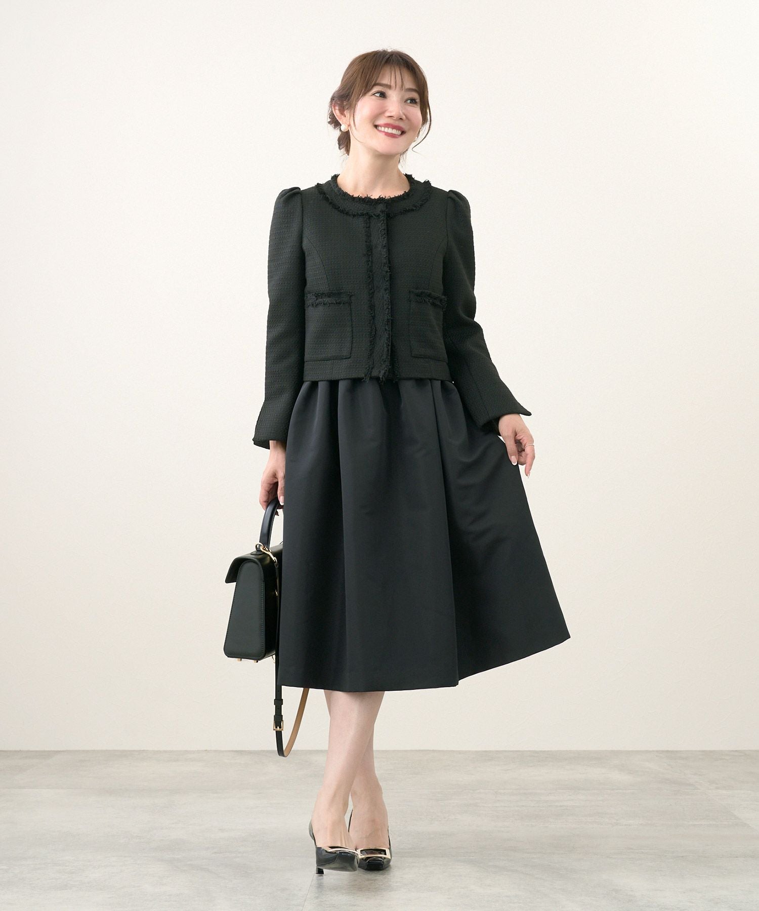 CLEARANCE-SALE 美シルエット タフタ オケージョン ワンピース ロング