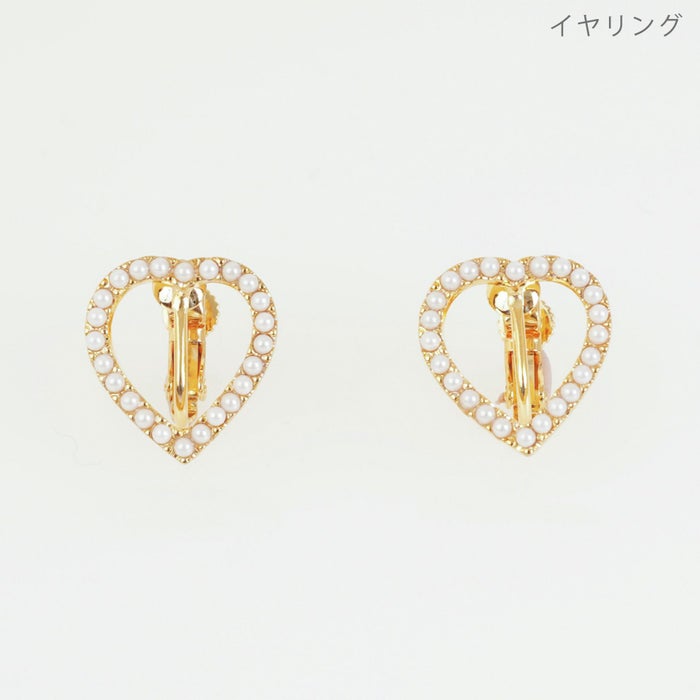 パール ハート シェイプ ピアス イヤリング Pearl Heart Shape Pierce Earring