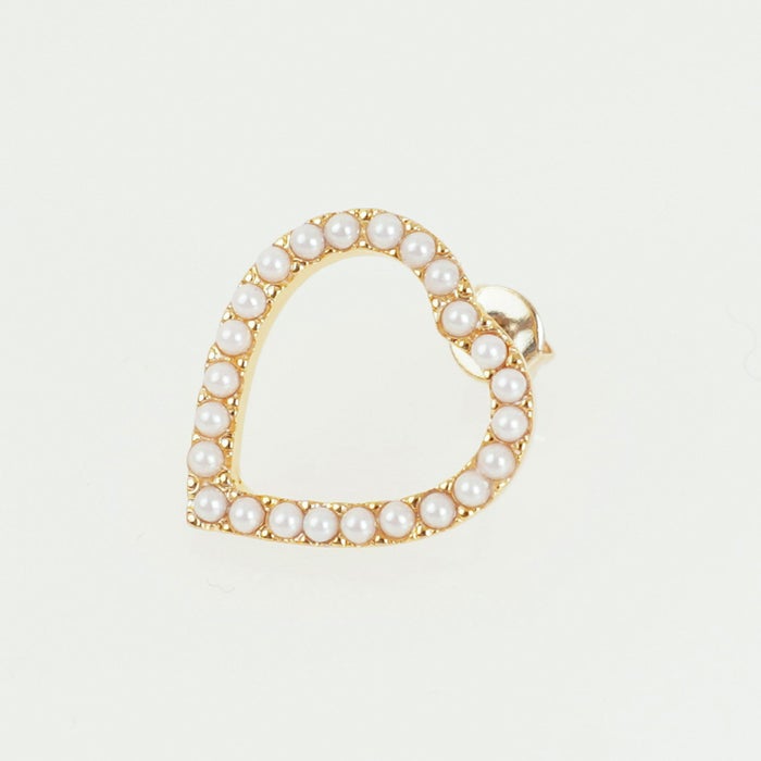パール ハート シェイプ ピアス イヤリング Pearl Heart Shape Pierce Earring