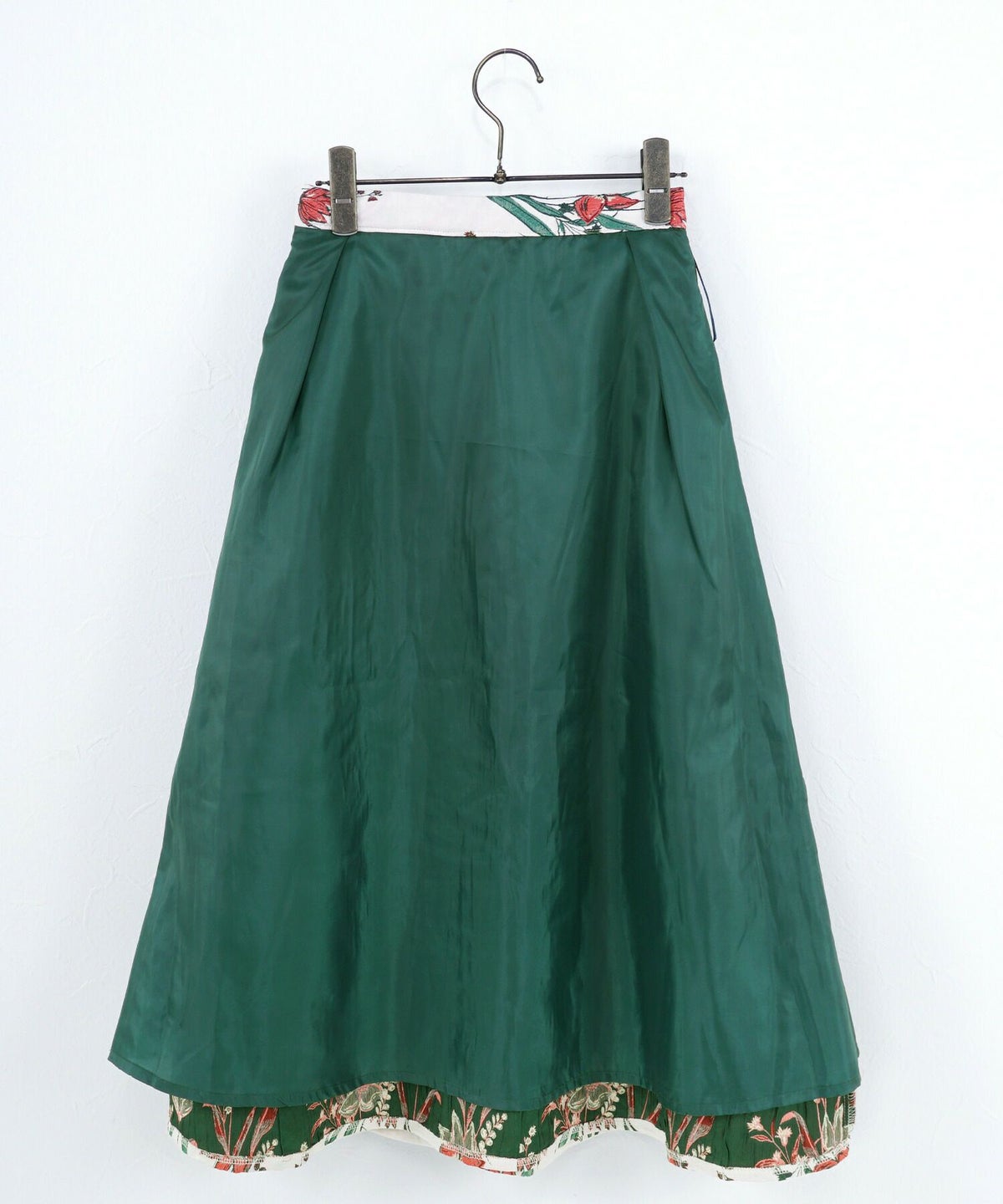 花柄/ミモレ丈/ウエストタック/上品/柄スカート