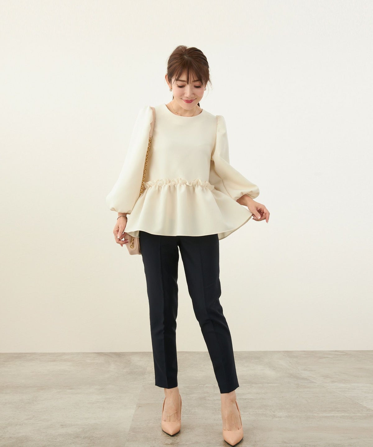 新色/newcolor/大人気/手洗い可/プルオーバー/パフ袖/イレヘム/ふんわりシルエット/春/夏/秋