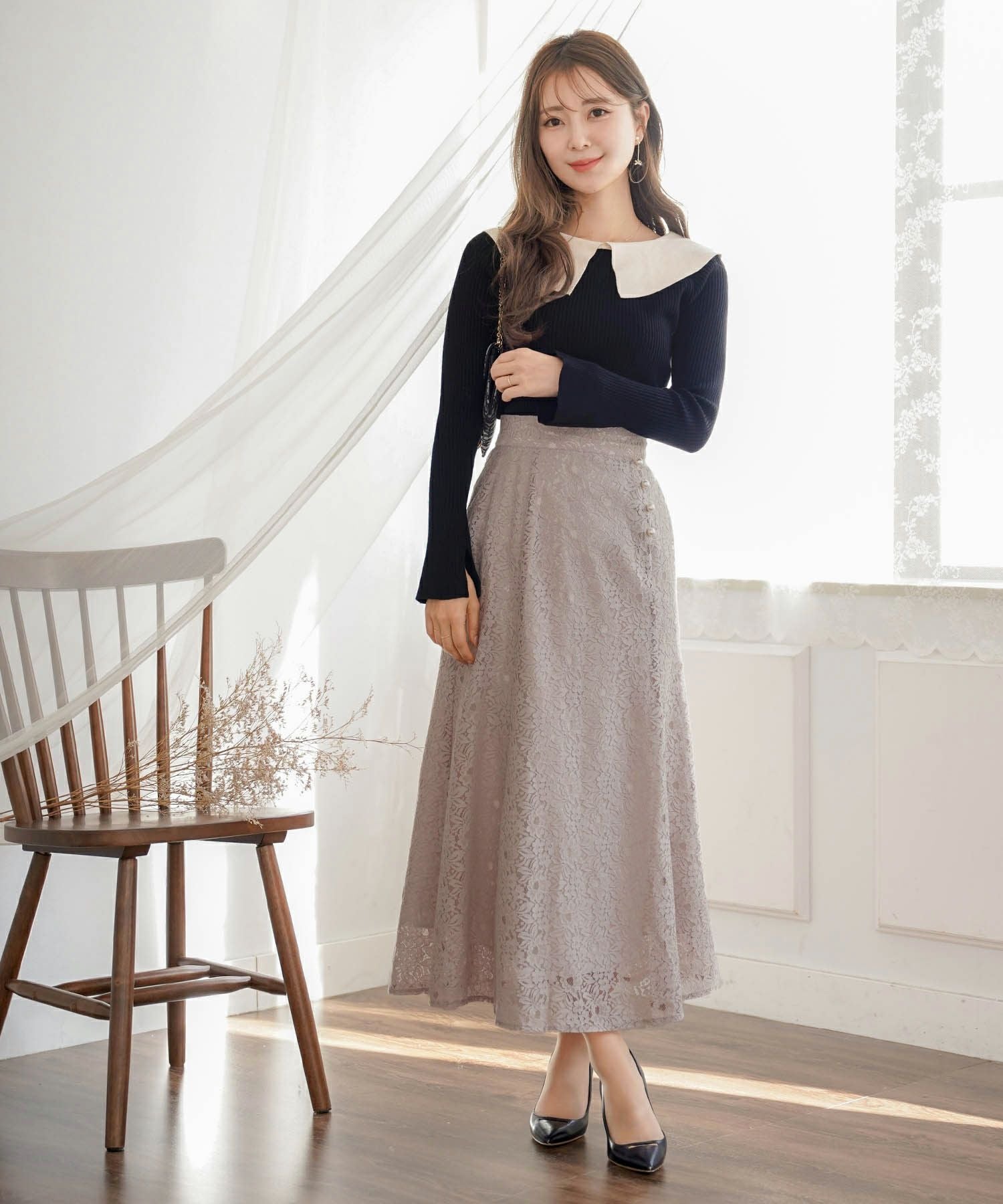 レース マーメイドスカート パール アタッチ le reve vaniller 全3色