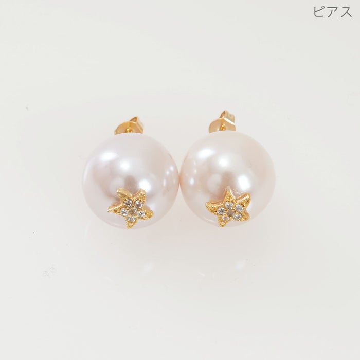 プラネット スター ピアス イヤリング Planet Star Pierce Earring 真鍮 ステンレスポスト プラパール パールピアス クリスタルスター デイリー使い プラネット スター ピアス イヤリング Planet Star Pierce Earring （Liala）