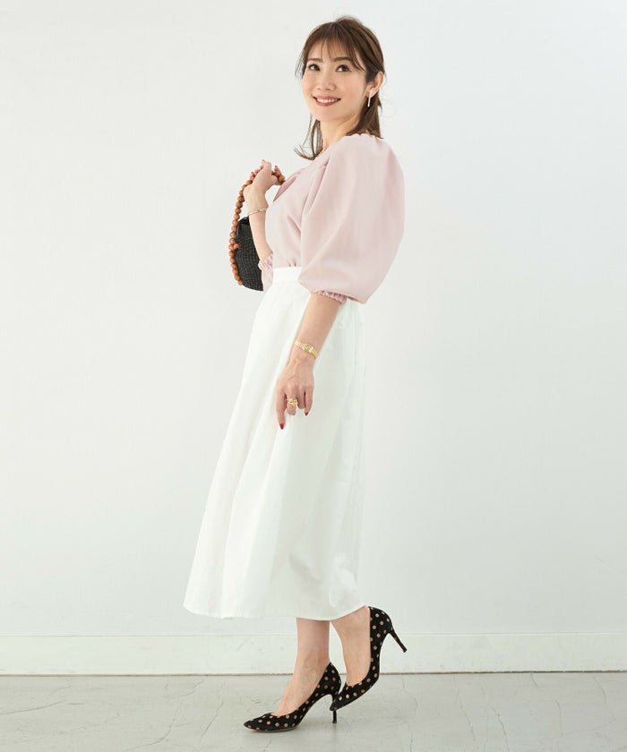 日本製/手洗い可/8分袖/プルオーバー/パフスリーブ/ふんわりシルエット