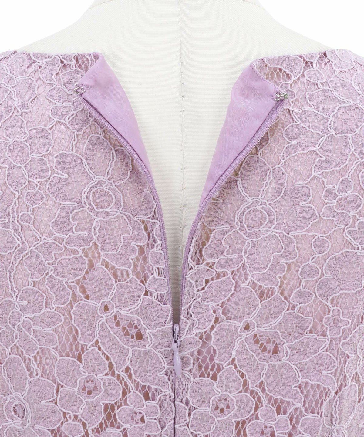 総レース/スカラップ/裾プリーツ/エレガント/上品/プリマシェレル/PrimaScherrer/レディース/ノースリーブ/ホワイト/ラベンダー/ネイビー/S/M/膝下丈