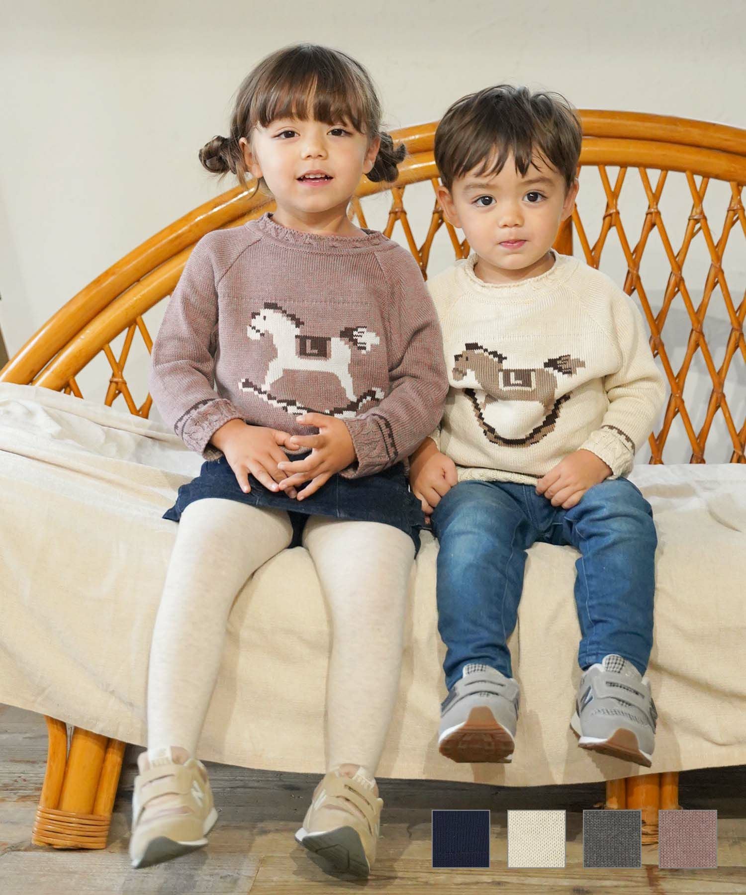 vaniller kids 木馬柄 ニット プルオーバー le reve vaniller 全4色
