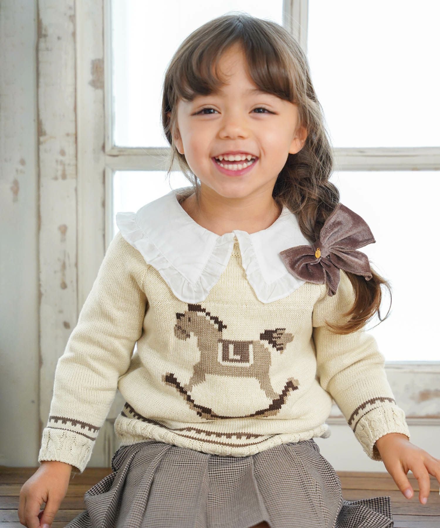 vaniller kids 木馬柄 ニット プルオーバー le reve vaniller 全4色