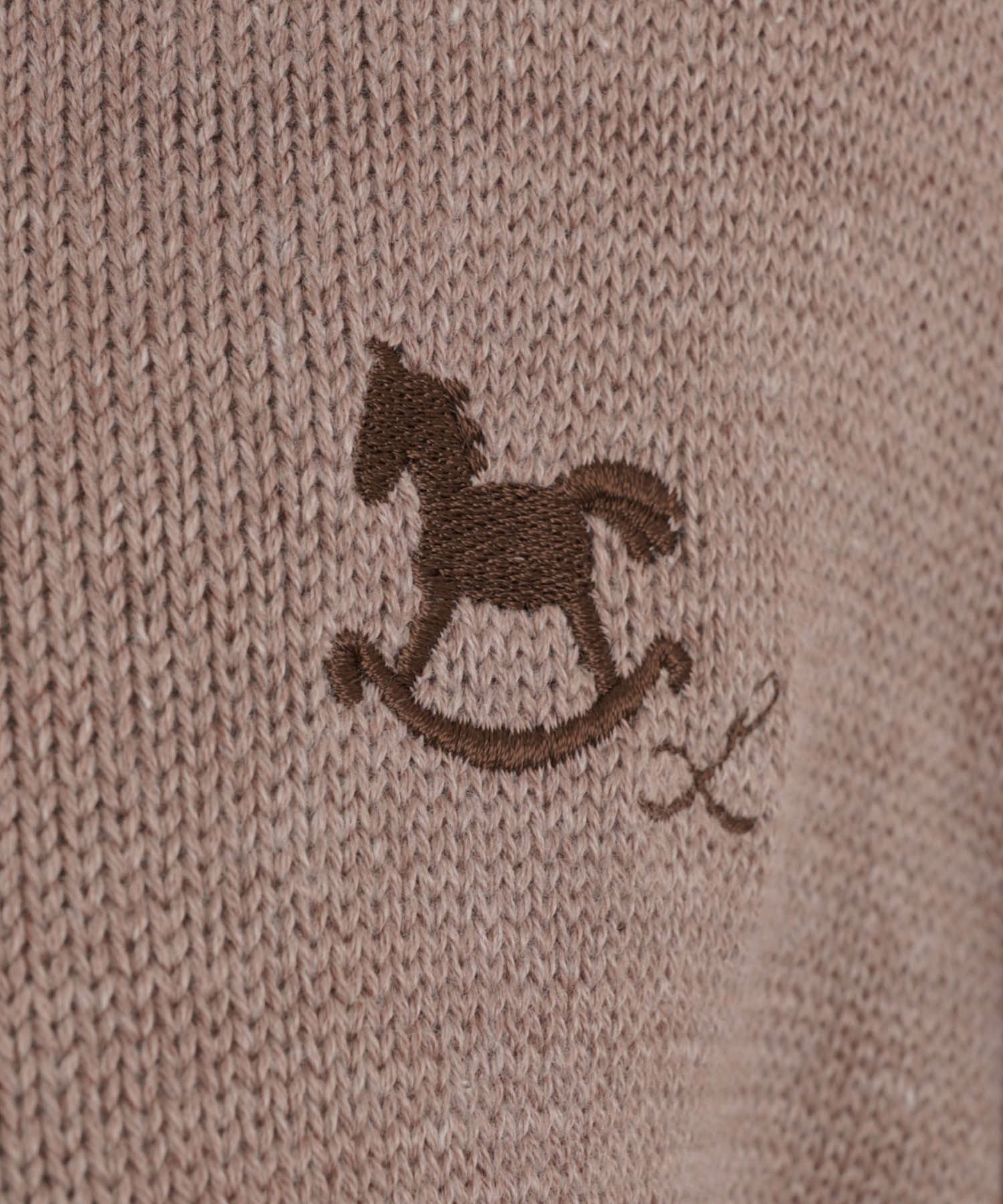 木馬モチーフ 刺繍 ニット カーディガン le reve vaniller 全4色