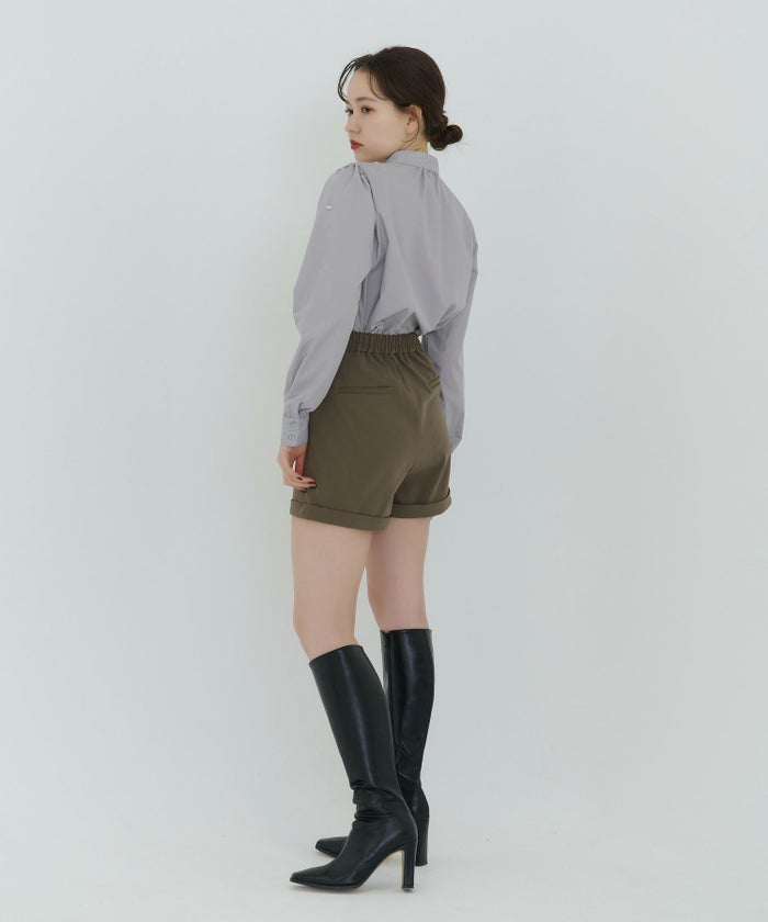 トップス/ブラウス/ライトベージュ/グレー