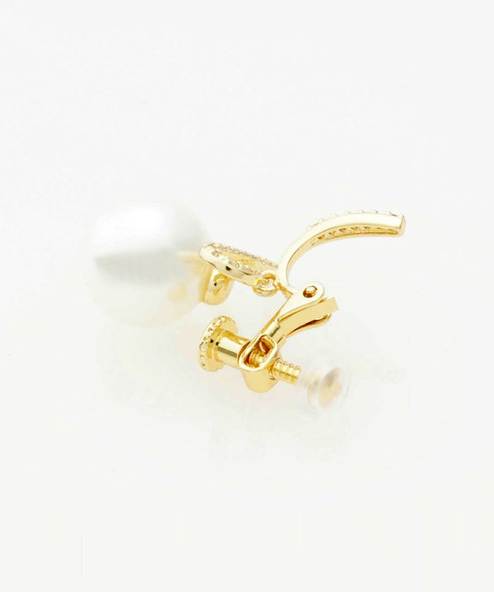 レディース/アクセサリー/イヤリング/ピアス/ゴールド/パール/ラインストーン/シュプール/モチーフ/プレゼント/ギフト/華奢/上品/フェミニン/大人女子/清楚/両耳/パーティ/エレガント/