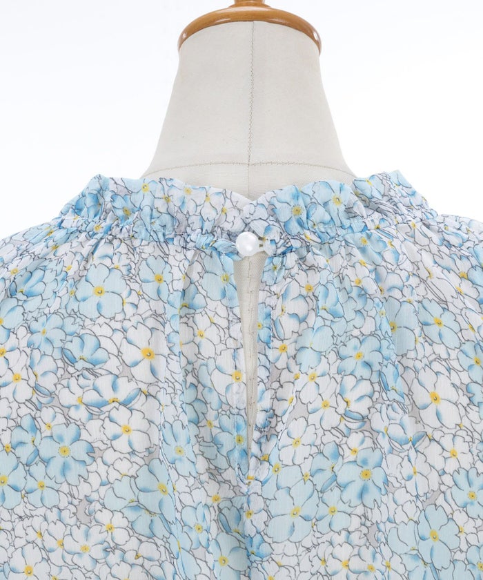 プリマシェレル/PrimaScherrer/レディース/春夏/総柄/ラベンダー/サックス/オレンジ/シアー/透け感/シアー感/ワンピースライク/セットアップ/エレガント/上品