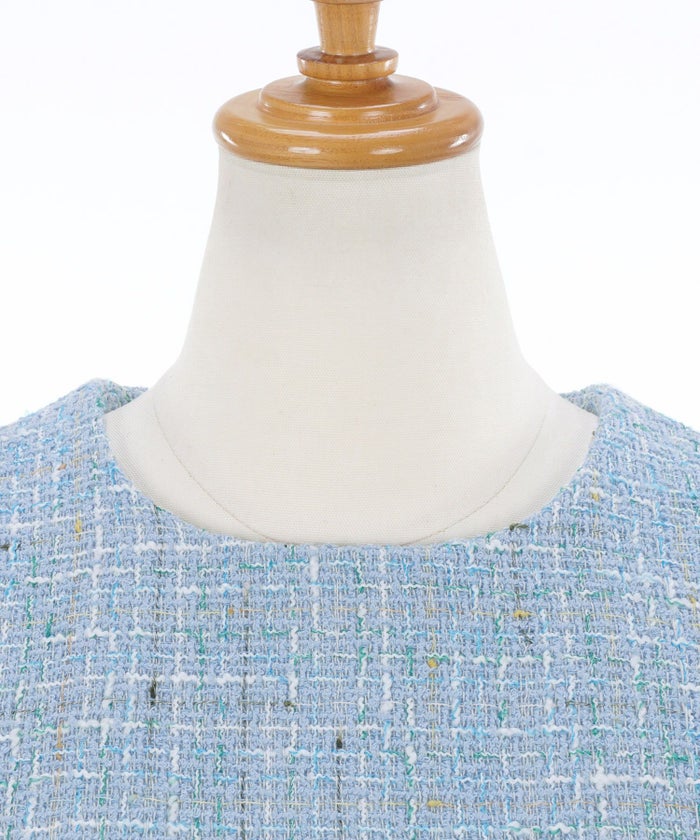 美シルエット/半袖/膝丈/華やか/上品/S/M/プリマシェレル/PrimaScherrer/レディース/アイボリー/サックス/ネイビー/美ライン/体型カバー/きれいめ/オケージョン