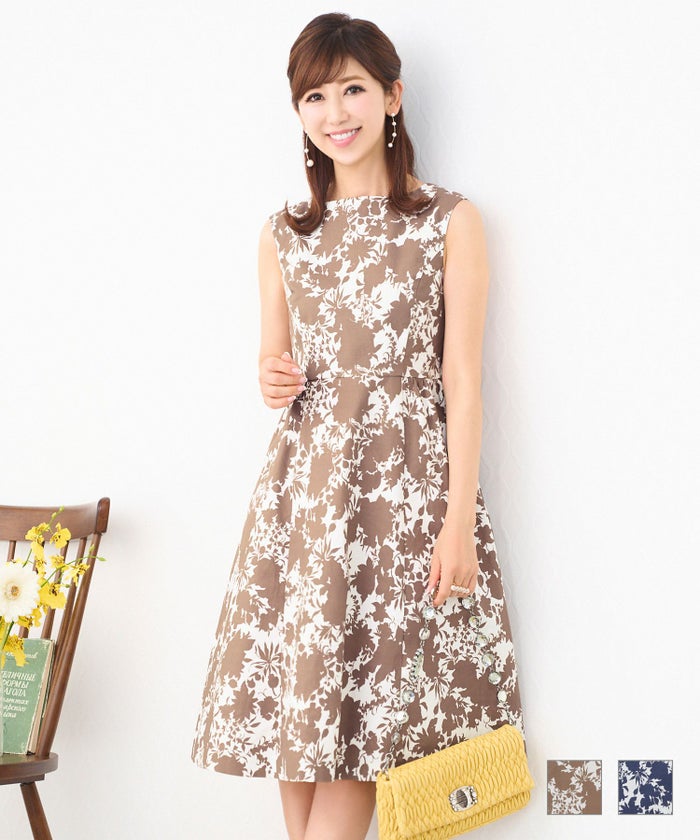 ワンピースモノトーン花柄プリントPrimaScherrer全2色｜psc311-0504【1】