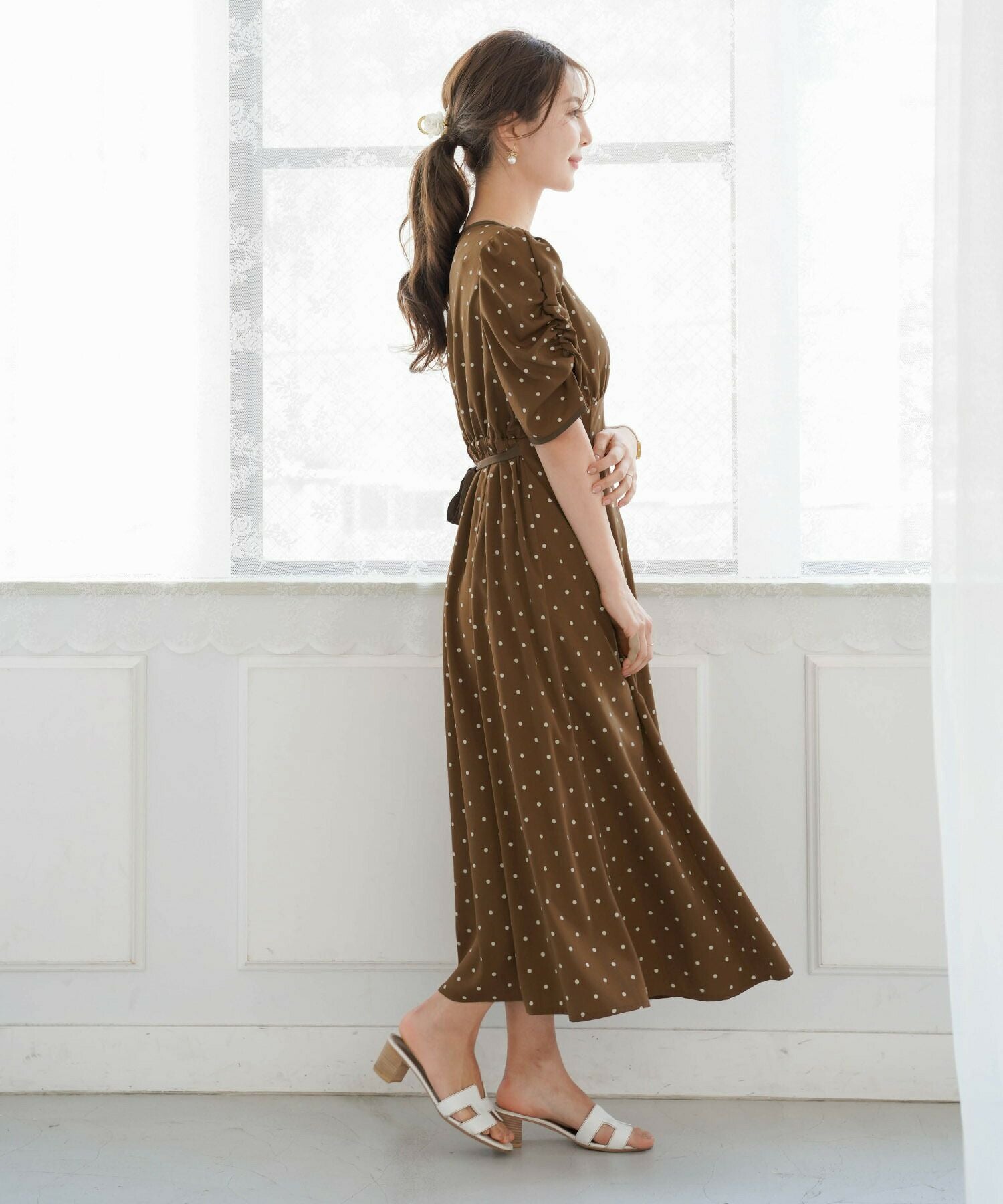 クラシカル ドット バイカラー ワンピース le reve vaniller 全3色