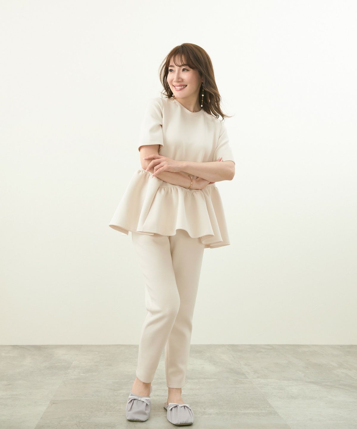 大人気/新色/セットアップ対応可/日本製/ウォッシャブル/ワンマイル/ルームウェア/オフィス/着回し/体型カバー