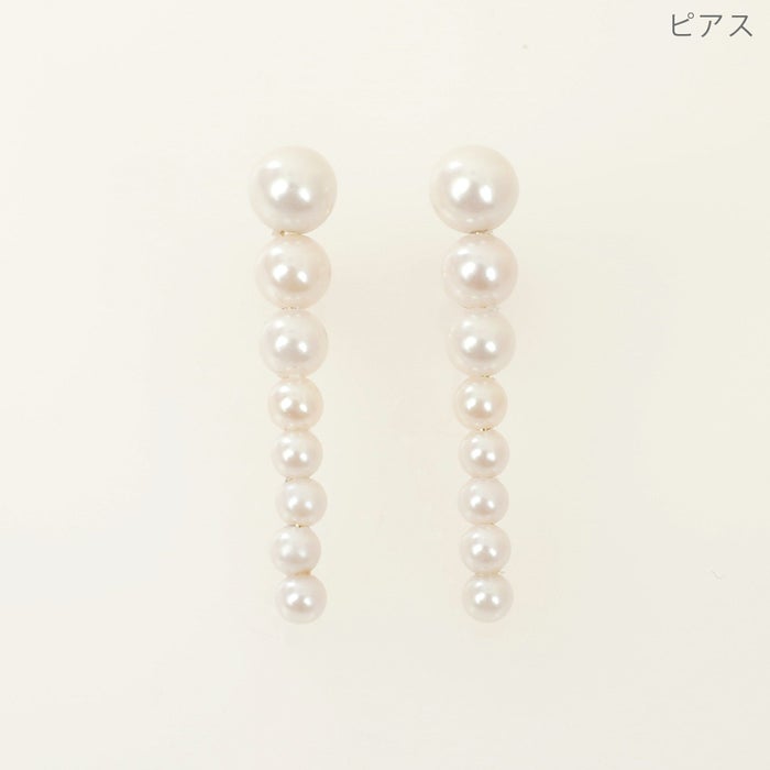 エイト パール ピアス イヤリング Eight Pearl Pierce Earring 真鍮 ステンレスポスト プラパール フォーマル 上品 すっきり Iライン エイト パール ピアス イヤリング Eight Pearl Pierce Earring （Liala）